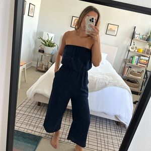 Navy Blue Crepe Jumpsuit By Abbaline - image 1